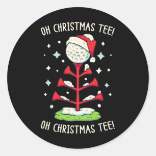 Adesivo Redondo Camisa De Natal De Golfe Engraçado Oh Teto De Nata