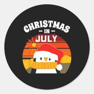 Adesivo Redondo Camisa De Natal Em Julho Camisas De Verão Pinguim