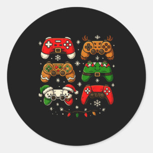 Adesivo Redondo Camisa de Natal Nerdy para Homens e Meninos, Contr