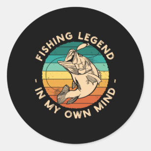 Adesivo Redondo Camisa De Pesca Engraçada Legenda De Pesca