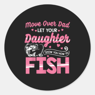 Adesivo Redondo Camisa de Pesca Filha Pai Filha Correspondência Pe