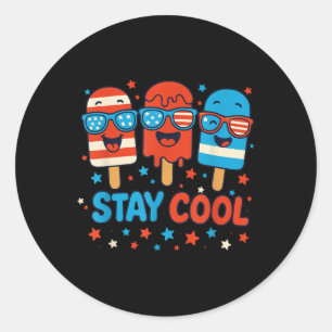 Adesivo Redondo Camisa de Picolé Stay Cool para Meninos e Homens 4