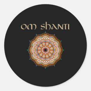 Adesivo Redondo Camisa de Professor de Yoga Om Shanti Reiki Curado