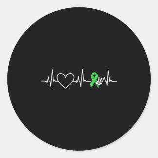 Adesivo Redondo Camisa De Saúde Mental Batida Cardíaca Fita Saúde 