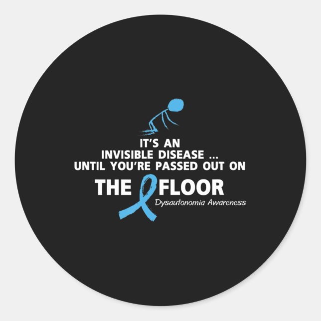 Adesivo Redondo Camisa de Sensibilização Disautonomia É um disco i (Frente)