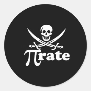Adesivo Redondo Camisa De Taxa Pi Pirata Para Piratas Matemáticas 