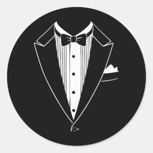 Adesivo Redondo Camisa de traje Tuxedo Homens Mulheres Crianças Tu