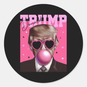 Adesivo Redondo Camisa De Trump Para Crianças Mulheres Donald Trum