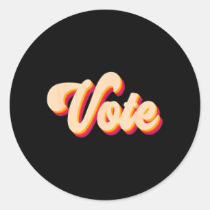 Adesivo Redondo Camisa de Voto Homens Mulheres Vintage Eleição Ele