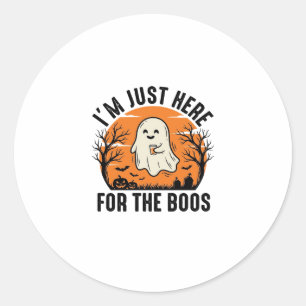 Adesivo Redondo Camisa Divertida de Fantasma de Halloween Só Estou