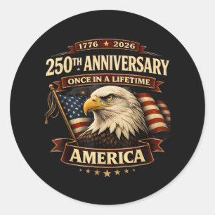 Adesivo Redondo Camisa do 250º Aniversário EUA 250º América