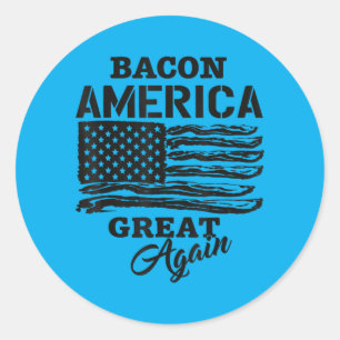 Adesivo Redondo Camisa do Bacon América Ótimo Churrasco Engraçado