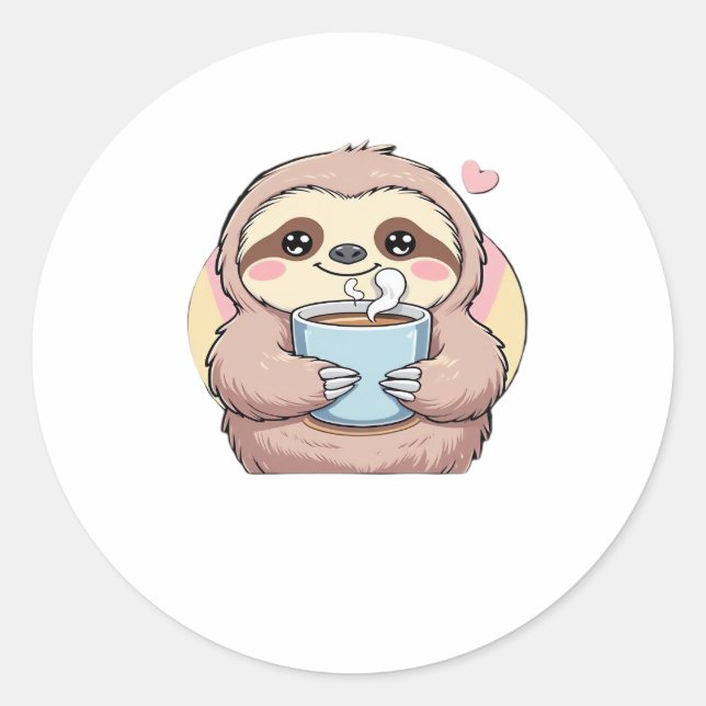 Adesivo Redondo Camisa do café verde-café � Engraçada com Co (Frente)