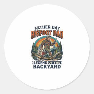 Adesivo Redondo Camisa do Dia dos Pais Bigfoot Pai Lanches Herói P