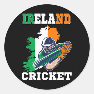Adesivo Redondo Camisa do jogador de críquete da Irlanda Bandeira