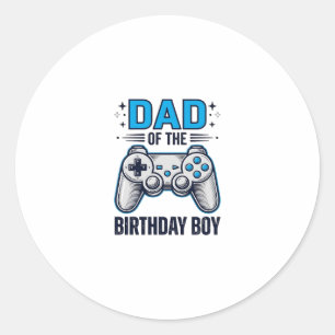 Adesivo Redondo Camisa do Papai do Menino Aniversariante Gamer Des