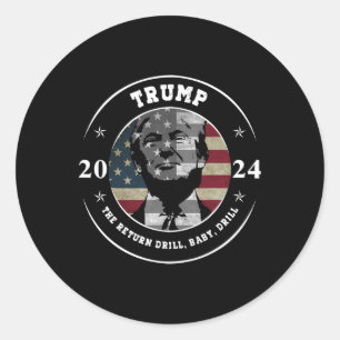 Adesivo Redondo Camisa do Trump Broca Byby Republicano Sarcástico