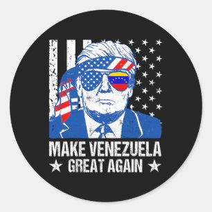 Adesivo Redondo Camisa Donald Trump Engraçado Trump Faça Venezuela