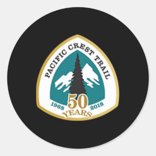 Adesivo Redondo Camisa Double Sided Pacific Crest Trail 50 Anos