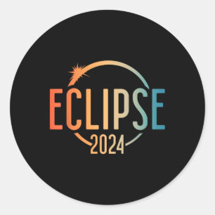 Adesivo Redondo Camisa Eclipse Solar 2024 Eclipse Solar Total 4.08