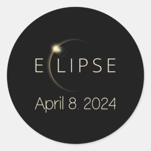 Adesivo Redondo Camisa Eclipse Solar Abril 8 2024 Eclip Solar Tota