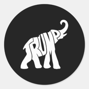 Adesivo Redondo Camisa Elefante Republicana Trump Para Apoiantes