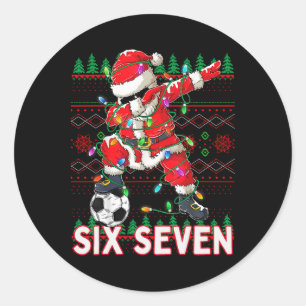 Adesivo Redondo Camisa engraçada de Natal Bruh Futebol Papai Noel
