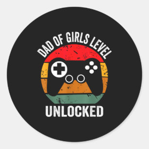 Adesivo Redondo Camisa engraçada de novo pai, pai de meninas nível