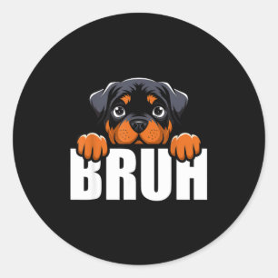 Adesivo Redondo Camisa engraçada de Rottweiler para homem amante d