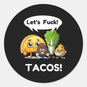 Adesivo Redondo Camisa engraçada de taco. Cinco De Mayo1