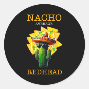 Adesivo Redondo Camisa engraçada de taco para ruivos _ Sombrero Ca