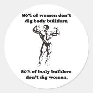 Adesivo Redondo Camisa engraçada do Bodybuilder