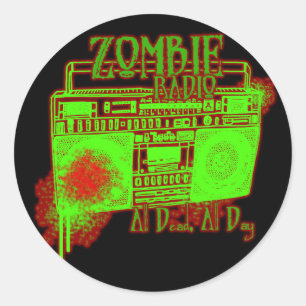 Adesivo Redondo camisa engraçada do zombi dos zombis do vivo das