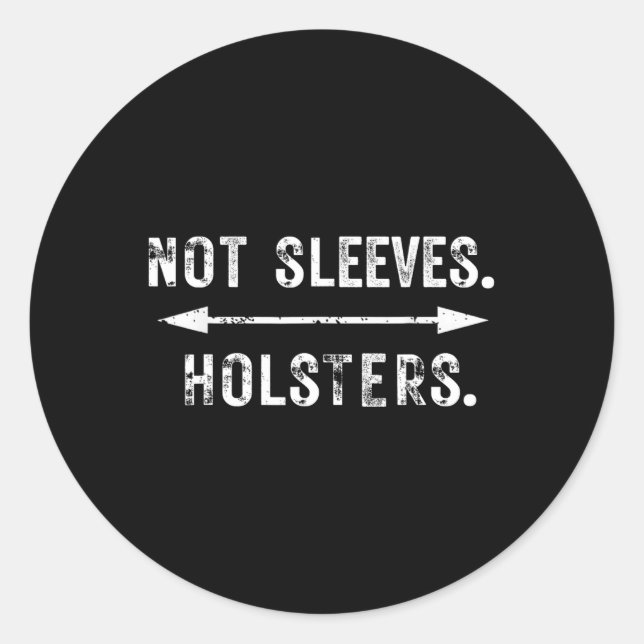 Adesivo Redondo Camisa Engraçada. Elevador de Peso Humor das Armas (Frente)