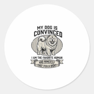 Adesivo Redondo Camisa engraçada para amantes de cães com Chow C g