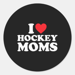 Adesivo Redondo Camisa Eu Amo Mães de Hockey Eu Adoro Mães de Hock