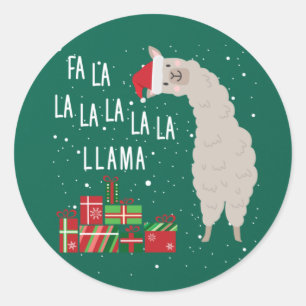 Adesivo Redondo Camisa Fa La Llama - Natal Llama