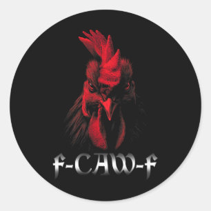 Adesivo Redondo Camisa Fcawf Mulheres Frango Galo F-caw-f