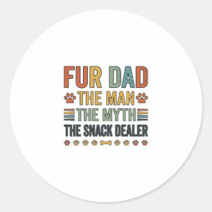 Adesivo Redondo Camisa Fur Dad The Snack Dealer Vintage Dog Lover_