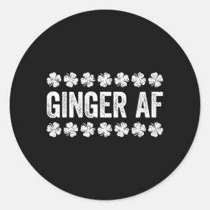 Adesivo Redondo Camisa Ginger Af Engraçada Homens Mulheres Irlande