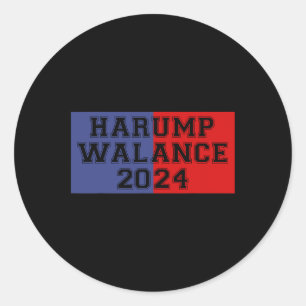 Adesivo Redondo Camisa Harump Walance 2024 Harris Trump Wheimer Va