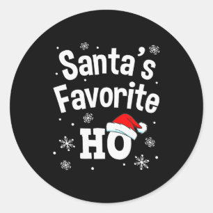 Adesivo Redondo Camisa Ho Favorita do Papai Noel de Natal, Adulto