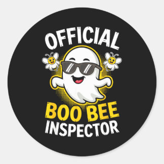 Adesivo Redondo Camisa inspetor Boo bee homens mulheres halloween