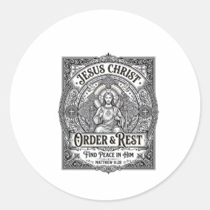 Adesivo Redondo Camisa Jesus Desembaralha Limpa Casa Gráfico Crist