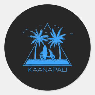 Adesivo Redondo Camisa Kaanapali Kaanapali Praia Maui Havaí Férias