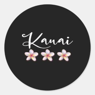 Adesivo Redondo Camisa Kauai havaiana de Plumeria para férias Luau