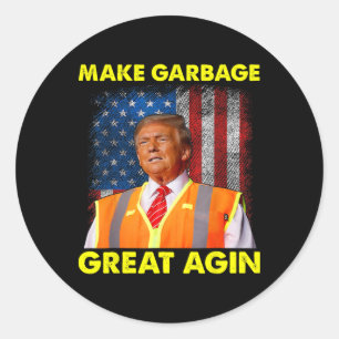 Adesivo Redondo Camisa Laranja do Trump Faça o Lixo Ficar Ótimo de