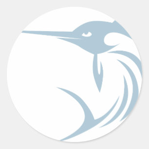 Adesivo Redondo Camisa legal do logotipo do ícone do espadarte