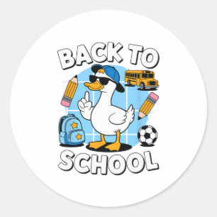 Adesivo Redondo Camisa Legal do Pato de Volta à Escola Roupa Diver