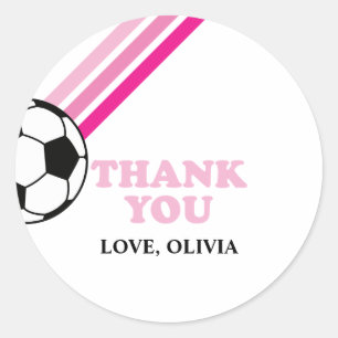 Adesivo Redondo Camisa Listrada Rosa de Futebol Obrigado Aniversár